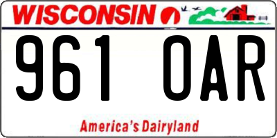 WI license plate 961OAR