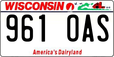WI license plate 961OAS