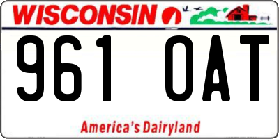 WI license plate 961OAT