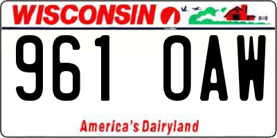 WI license plate 961OAW