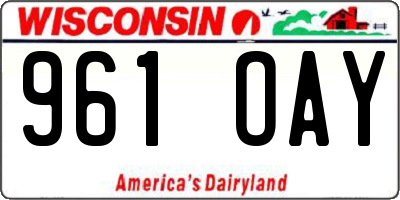 WI license plate 961OAY