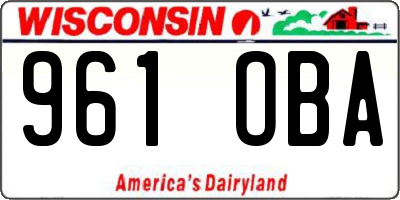 WI license plate 961OBA