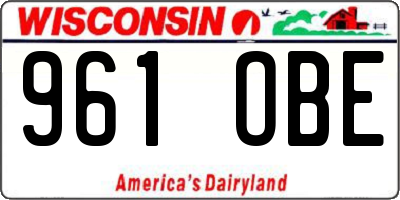 WI license plate 961OBE