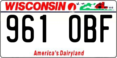 WI license plate 961OBF
