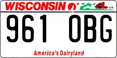 WI license plate 961OBG