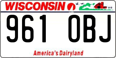WI license plate 961OBJ