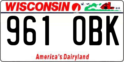 WI license plate 961OBK
