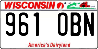 WI license plate 961OBN