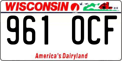 WI license plate 961OCF