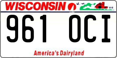 WI license plate 961OCI