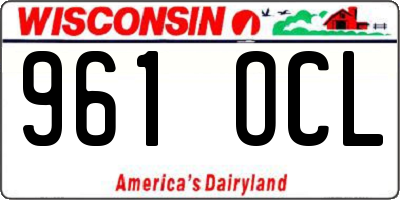 WI license plate 961OCL