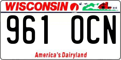 WI license plate 961OCN