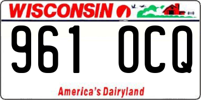 WI license plate 961OCQ