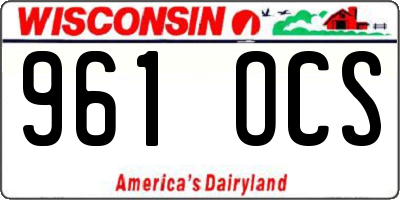 WI license plate 961OCS