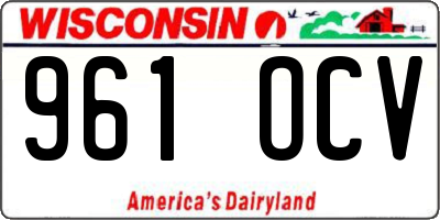 WI license plate 961OCV