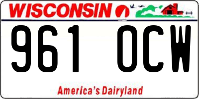 WI license plate 961OCW