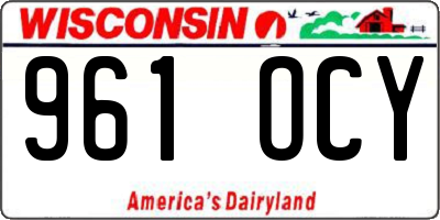 WI license plate 961OCY