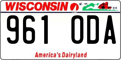 WI license plate 961ODA