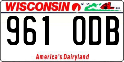 WI license plate 961ODB