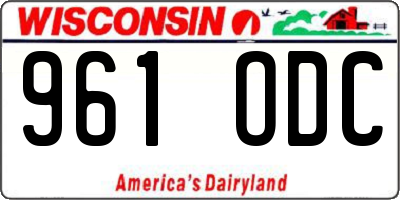 WI license plate 961ODC