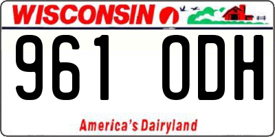 WI license plate 961ODH