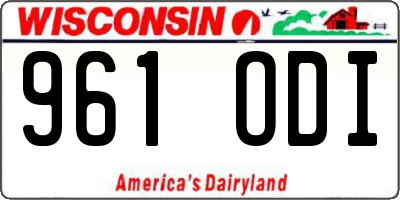 WI license plate 961ODI
