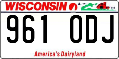 WI license plate 961ODJ