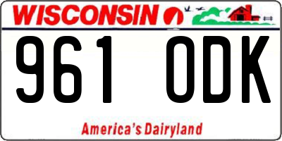 WI license plate 961ODK