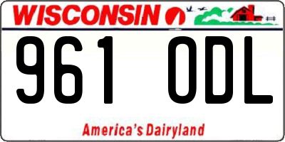 WI license plate 961ODL