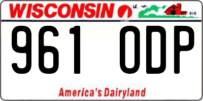WI license plate 961ODP