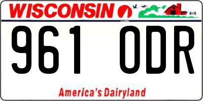 WI license plate 961ODR