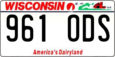WI license plate 961ODS