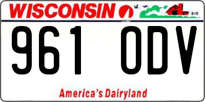 WI license plate 961ODV
