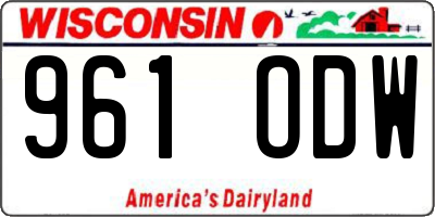 WI license plate 961ODW