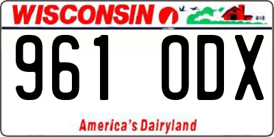 WI license plate 961ODX