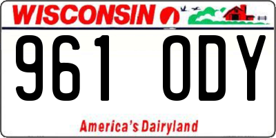 WI license plate 961ODY