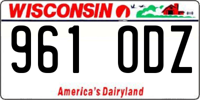 WI license plate 961ODZ