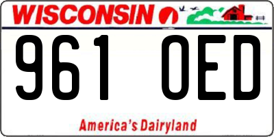 WI license plate 961OED