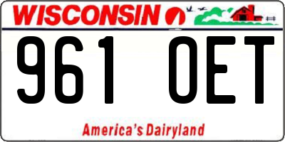 WI license plate 961OET