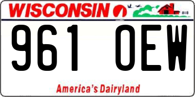 WI license plate 961OEW
