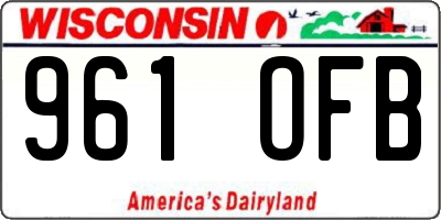 WI license plate 961OFB