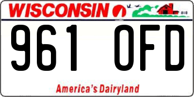 WI license plate 961OFD