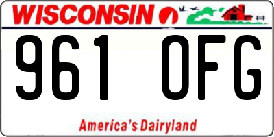 WI license plate 961OFG
