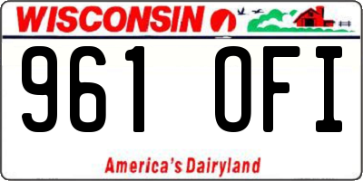 WI license plate 961OFI