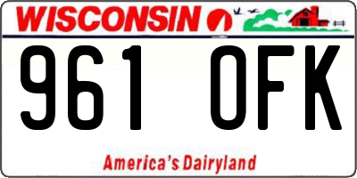 WI license plate 961OFK
