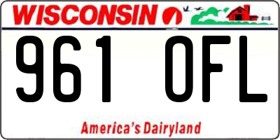 WI license plate 961OFL