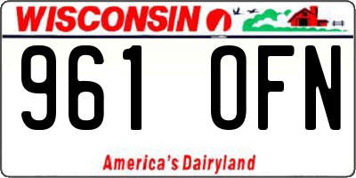 WI license plate 961OFN