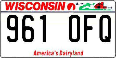 WI license plate 961OFQ