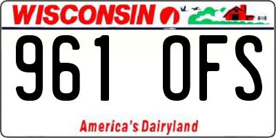 WI license plate 961OFS