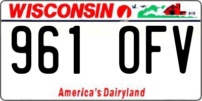 WI license plate 961OFV
